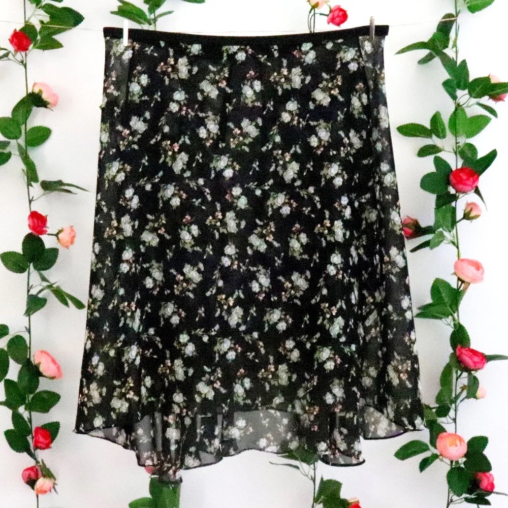 Vivace Dancewear Black Ditsy Floral Ballet Wrap Skirt